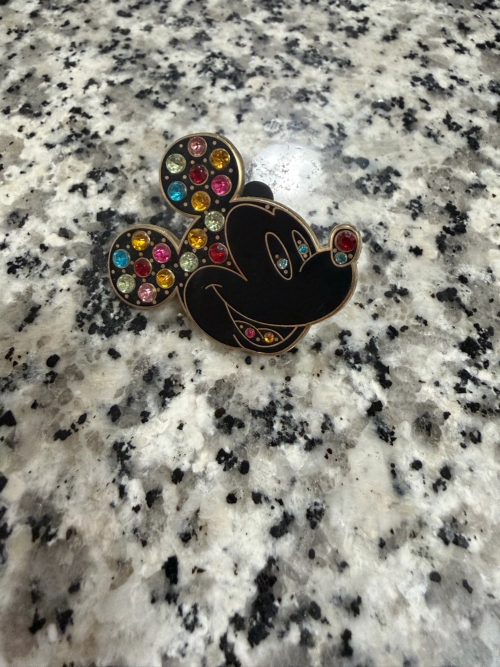 Disney Gold Mickey Head Pin with Black Backing